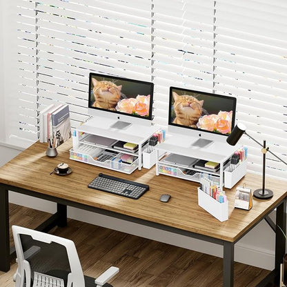 OPNICE Desk Organizers and Accessories, 2-Tier Computer Monitor Stand Riser - Image 2