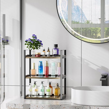 Bathroom Counter Organizer, 3 Tier Wood Countertop Shelf - Image 7