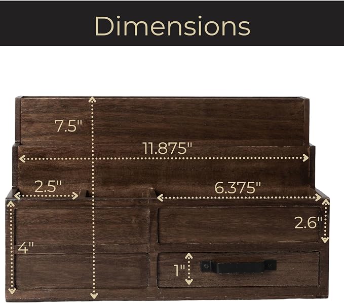BLU MONACO | Wooden Mail Organizer - Image 6