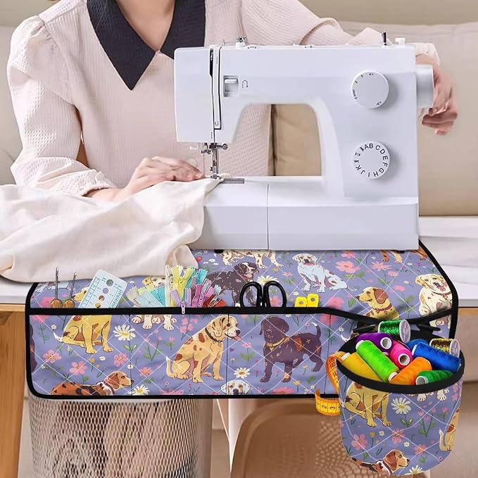 Purple Dog Floral Sewing Machine Mat - Image 4