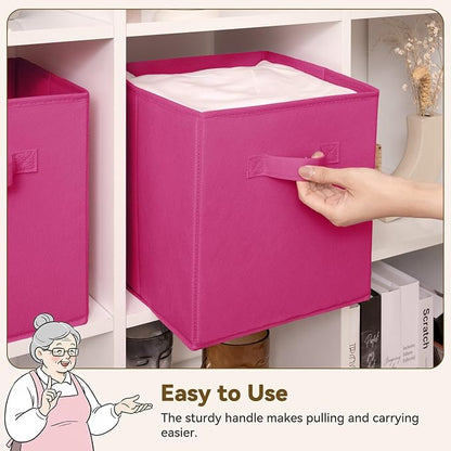 GRANNY SAYS 11 Inch Cube Storage Bin, Cube Organizer Bins, Rose Red, Sturdy - Image 7