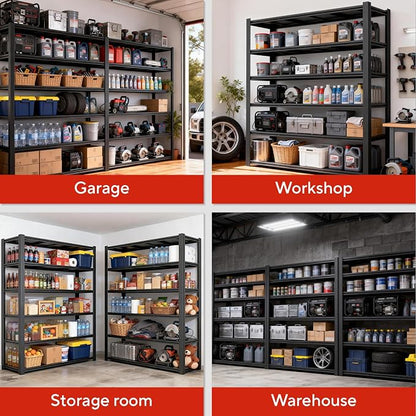 Garage Shelving, Heavy Duty Storage Shelves Metal Shelf Unit Adjustable - Image 8