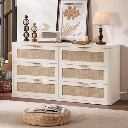 LEYAOYAO Rattan 6 Drawer Dresser - Image 6