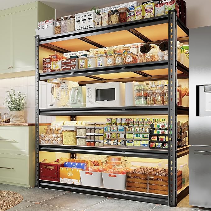 REIBII 48" W Garage Shelving 3020LBS Storage Shelves 5 Tier Heavy Duty Shelving - Image 8