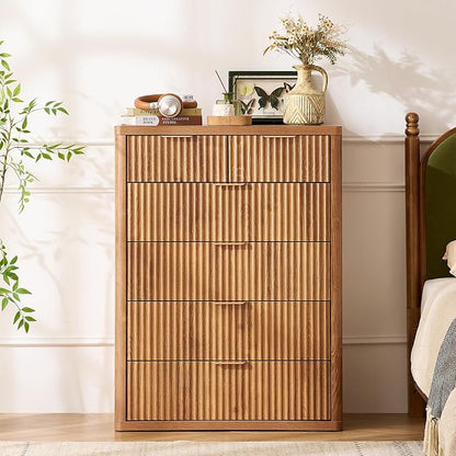 LEYAOYAO Fluted 6 Drawers Dresser - Image 5