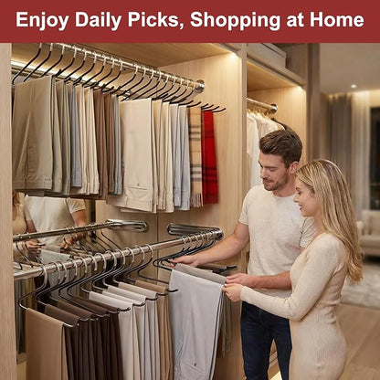 Stainless Steel Pants Hangers, SINYWAY 20 Pack 13.78in Non Slip Open Ended - Image 6