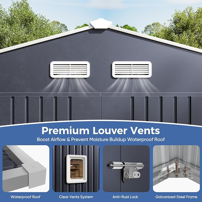 K Knowbody 10x12 FT Metal Storage Shed - Image 6