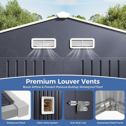 K Knowbody 10x12 FT Metal Storage Shed - Image 6