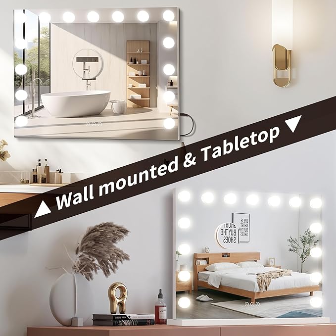 Vanity Mirror with Lights Lighted Makeup Mirror with 15 Dimmable LED Bulbs - Image 5
