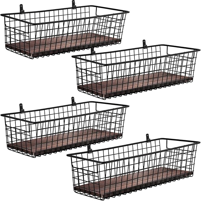 SheeChung [Extra Large Wall Storage Basket, Metal Hanging Basket, Portable Wire - Image 2