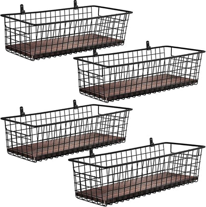 SheeChung [Extra Large Wall Storage Basket, Metal Hanging Basket, Portable Wire - Image 2