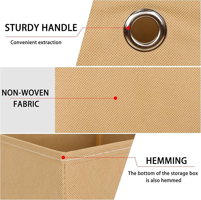 Foldable Storage Cubes Bins, 11 Inch Cloth Storage Cube Fabric Storage Box - Image 7