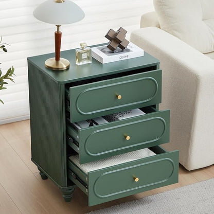 3 Drawer Fluted Dresser for Bedroom Set of 2, Mid Century Modern Chest of - Image 5