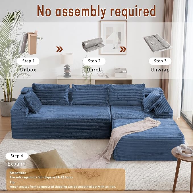 Korser 108" L-Shaped Modular Sectional Sofa - Image 7