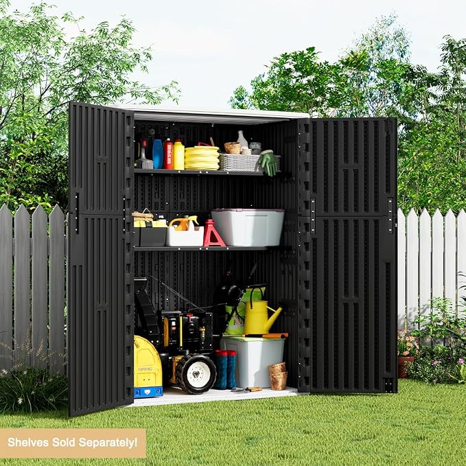 KINYING Outdoor Vertical Storage Shed, 57 Cu.ft Outdoor Storage Cabinet - Image 6