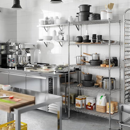 18" Deep x 36" Wide x 74" Height Wire Shelving Kit | 5-Tier | NSF Commercial - Image 6