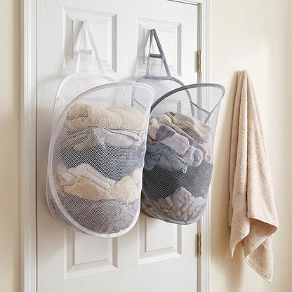 2 Pcs Hanging Laundry Basket, Small Hanging Laundry Bag, Wall-Mounted, - Image 3