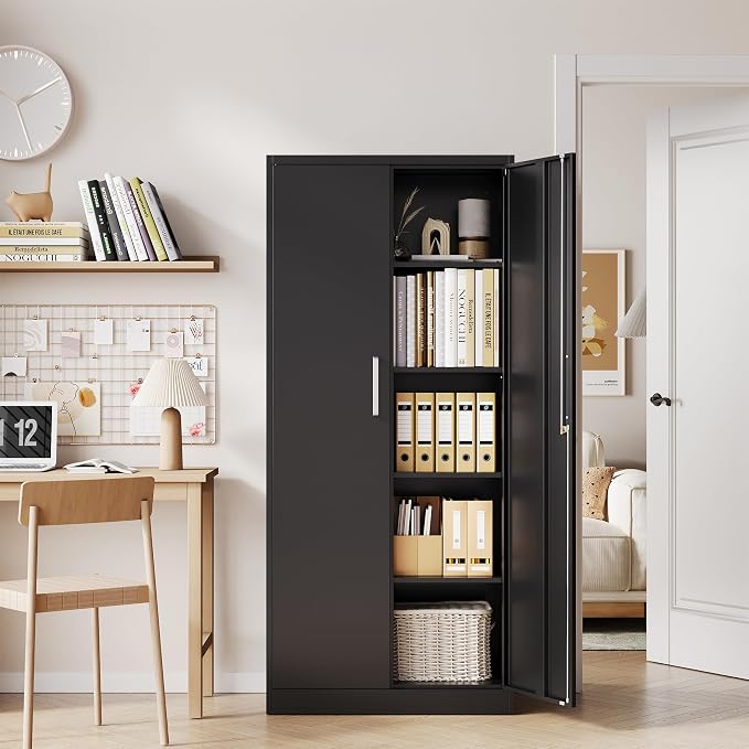 Metal Storage Cabinet with Locking Doors, Garage Utility Cabinet - Image 7