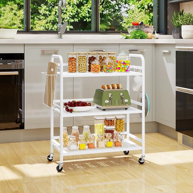 HDANI 3 Tier Metal Mesh Utility Cart, Large Capacity Multipurpose Heavy Vehicle - Image 6