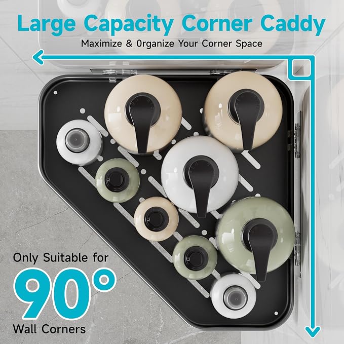 Veken Aluminum Corner Shower Caddy 4-Pack, Never Rust, No Drilling Adhesive - Image 4