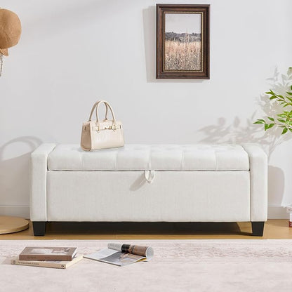 Huatean Home 43" Ottoman with Storage, Upholstered Entryway Bench with Seating - Image 8