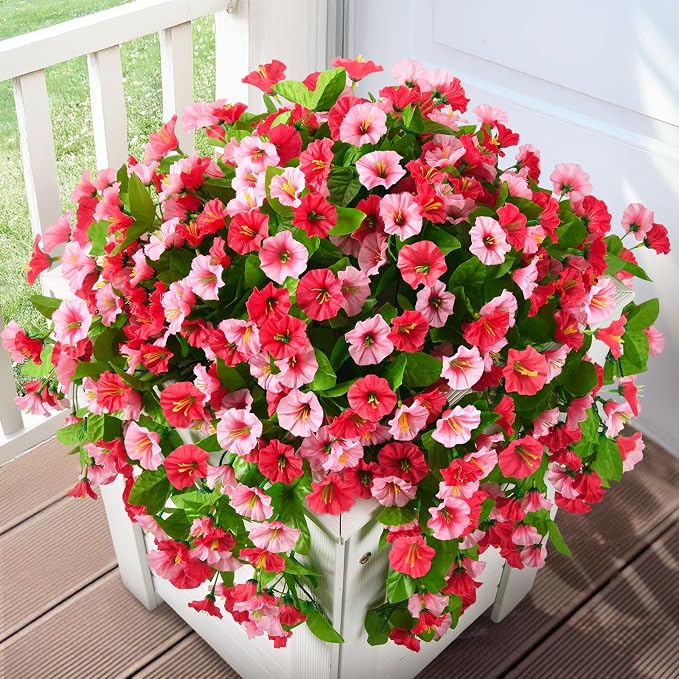 INQCMY Artificial Flowers for Outdoor Spring Summer Decoration Faux Silk - Image 3