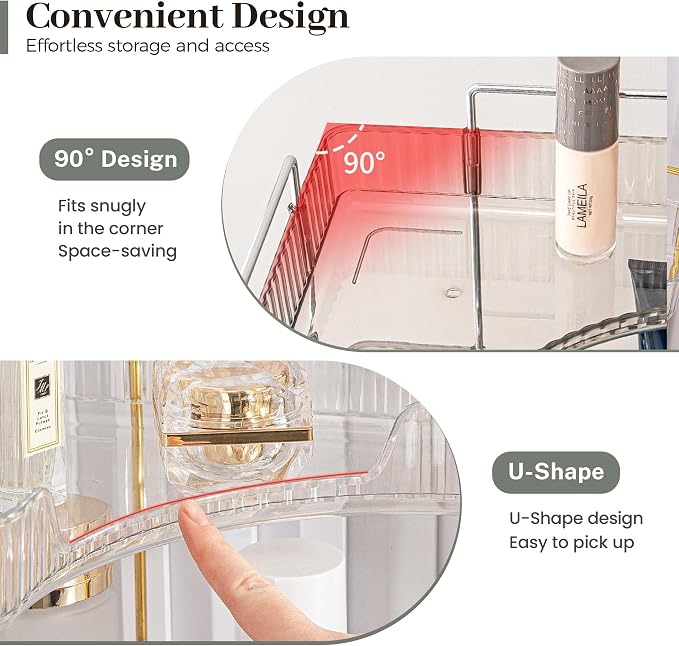 Aveniee Corner Bathroom Counter Organizer, Bathroom Countertop Shelf Makeup - Image 4