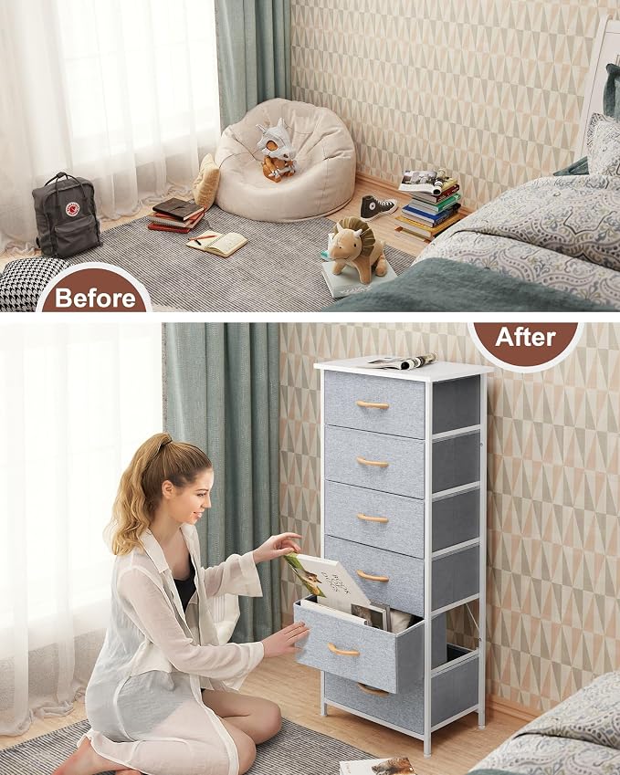 Tall 6-Drawer Fabric Dresser Tower - Image 7