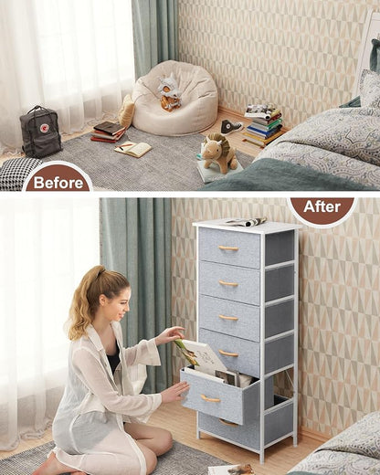 Tall 6-Drawer Fabric Dresser Tower - Image 7