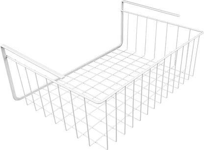 15-Inch Easy Install White Wire Under-Cabinet Hanging Basket Shelf Organizer – - Image 2