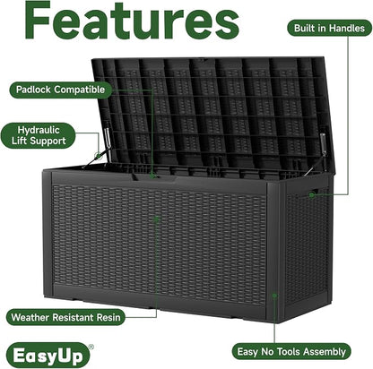 EasyUp 100 Gallon Deck Boxes Waterproof, Outdoor Large Storage Boxes - Image 5