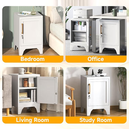 23.6" H White Metal Locker Nightstand - Image 7