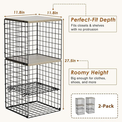 2 Pack Closet Organizer System, Extra Tall Stackable Closet Shelves | Large - Image 4