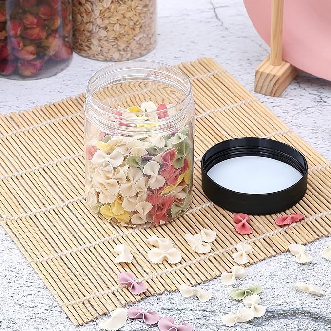 48PCS 8OZ Plastic Jars with Screw On Lids, Labels Refillable Empty Round Slime - Image 7