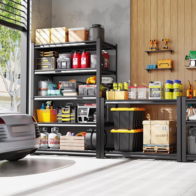 72" H Heavy Duty Garage Shelving 5-Tier Storage Shelves, Adjustable Metal - Image 2