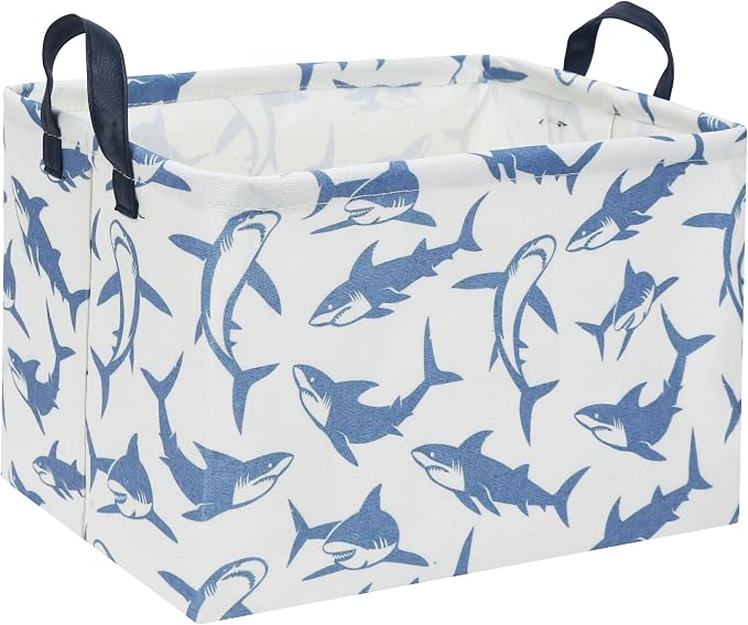 Rectangular Shark Basket Kids Baby Storage Basket Cute Kids Toy Storage Bin by TIBAOLOVER