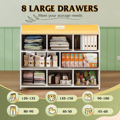 WLIVE Dresser for Bedroom, 8 Drawer LED Dresser - Image 4
