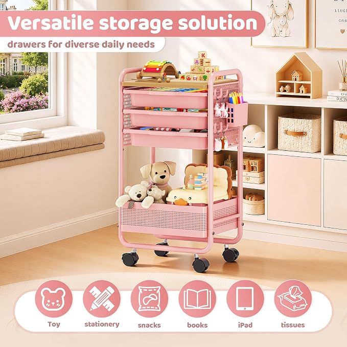 Metal Rolling Storage Cart - Image 2