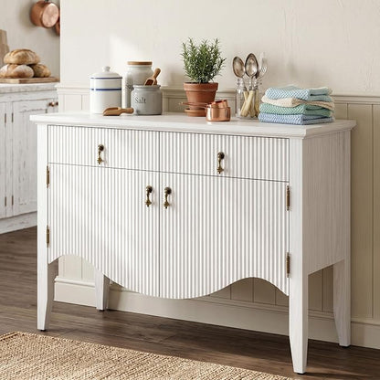 FUSUNBAO 40" Fluted Buffet Cabinet, Sideboard Credenza by FUSUNBAO