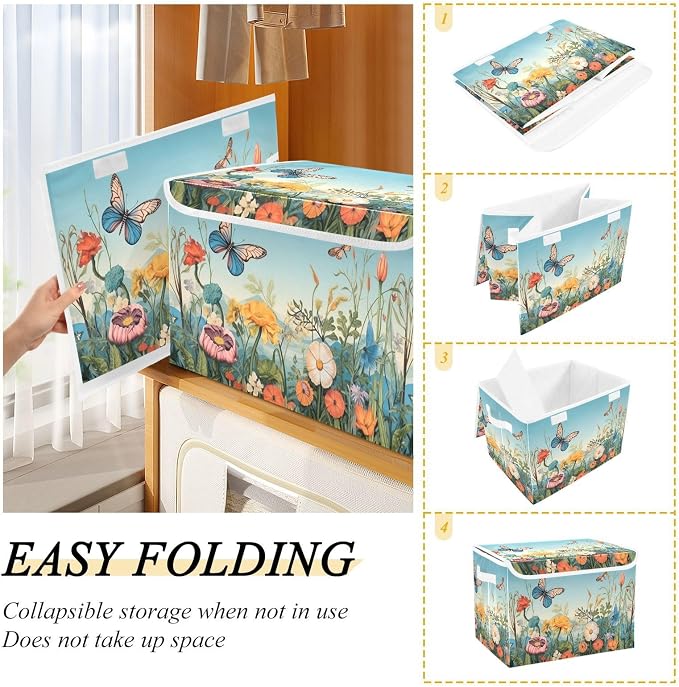Colorful Flower Pattern Storage Bins - Image 4