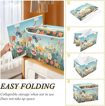 Colorful Flower Pattern Storage Bins - Image 4