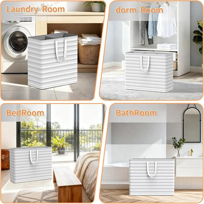 XXXXXL 53gal Large Laundry Basket, Laundry Hamper 3 Section - Image 7