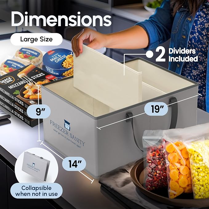 The Original Chest Freezer Organizer Bins, Stackable Storage Organizers - Image 2
