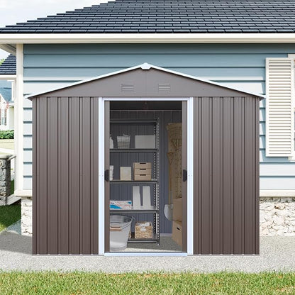 Outdoor Metal Storage Shed Window Ventilation Foundation Frame Waterproof - Image 3