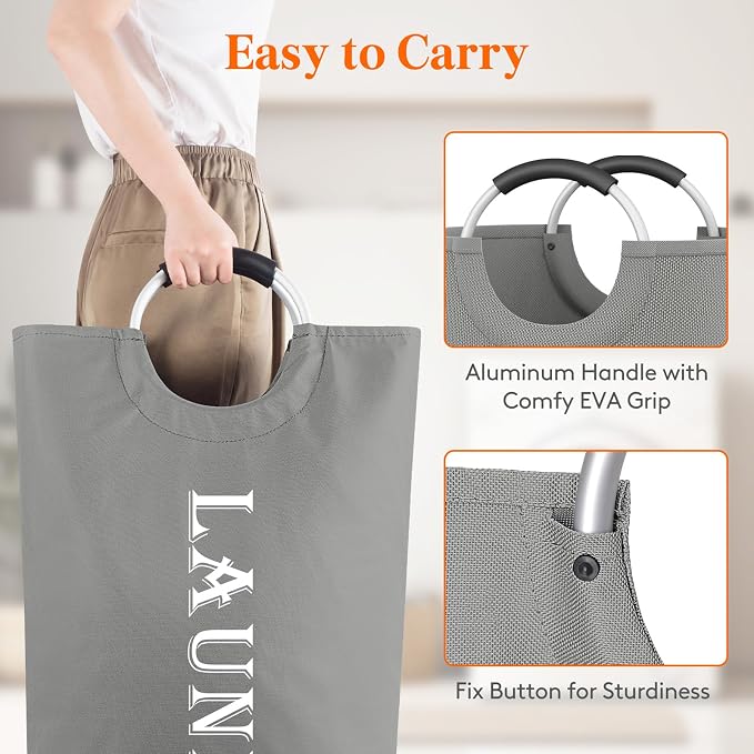 Lifewit 120L 2-Pack Large Laundry Basket, Collapsible Laundry Hamper - Image 3