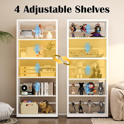 Industrial Bookshelf, 5 Tier Bookcase, Home Office Bookcase Shelf Storage - Image 5