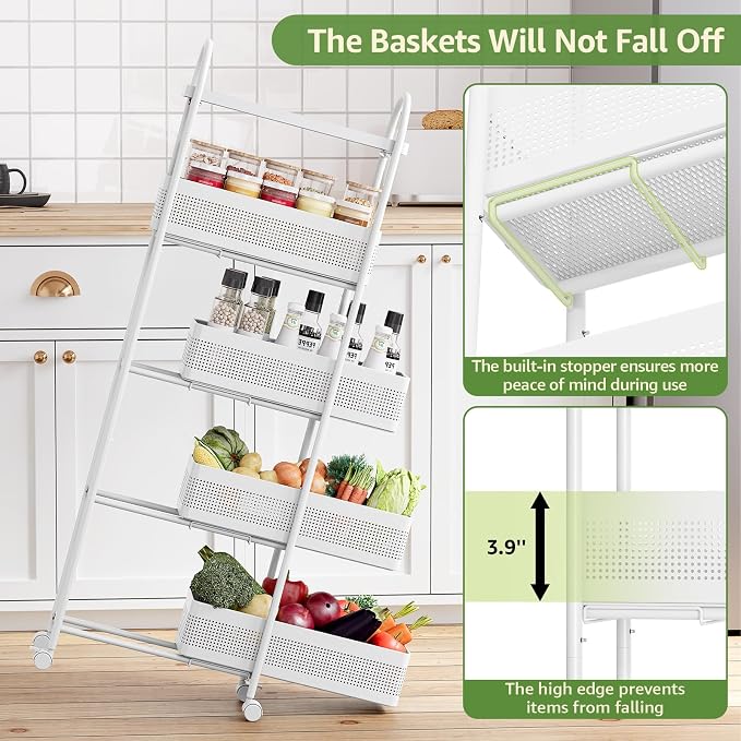 KINGRACK 5-Tier Slim Storage Cart - Image 4