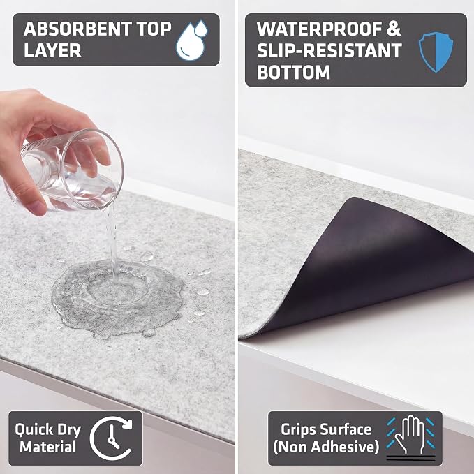 Drymate Premium Luxury Shelf & Drawer Liner, Thick Cushioned Fabric, - Image 3