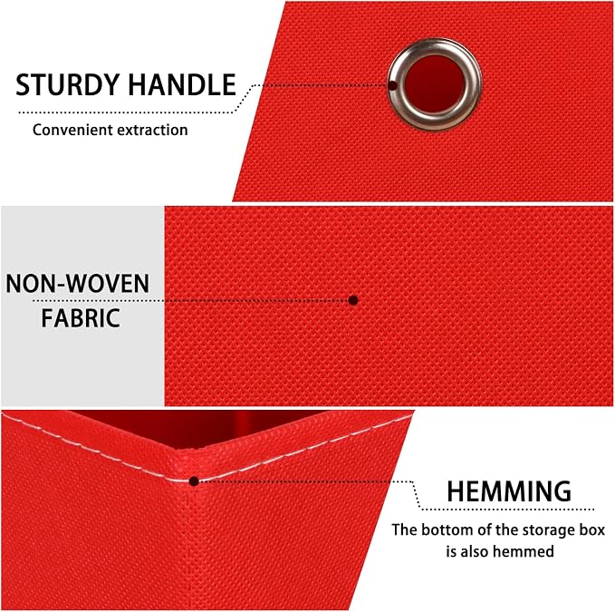 Foldable Storage Cubes Bins, 11 Inch Cloth Storage Cube Fabric Storage Box - Image 7