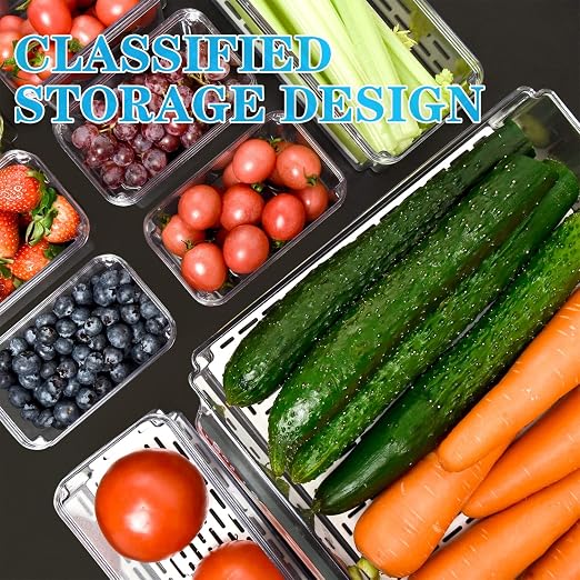 Pomeat 10 Pack Fridge Organizer, Stackable Refrigerator Bins - Image 7